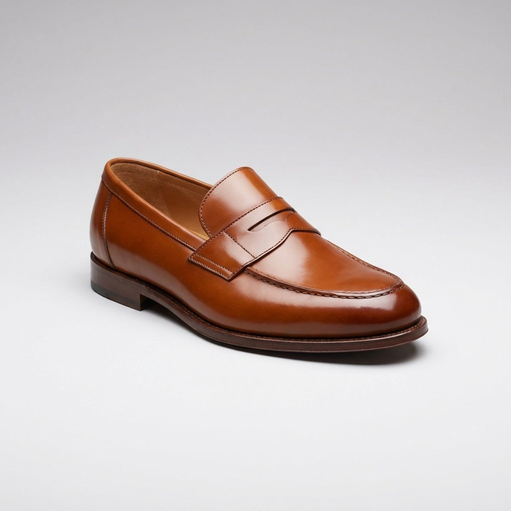 Deri Loafer — Taba