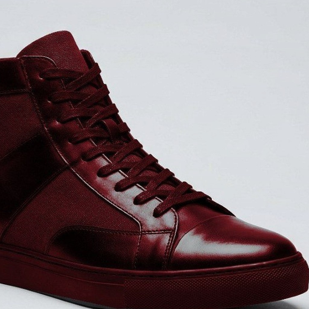 Yüksek Bilek Sneaker — Bordo — görsel 3