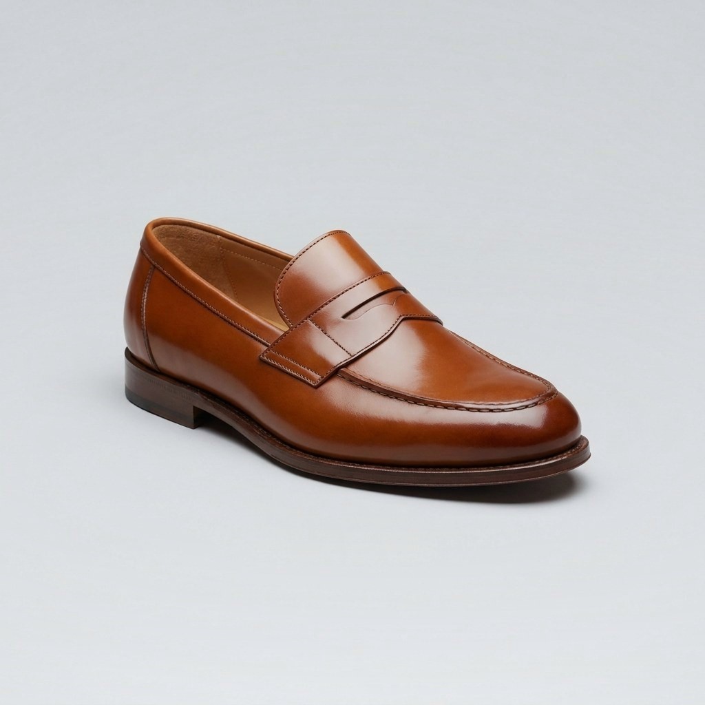 Deri Loafer — Taba
